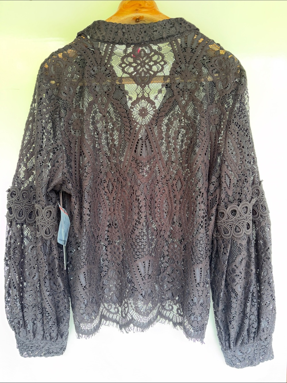 Vince Camuto Black Lace Button Blouse - Picture 5 of 6